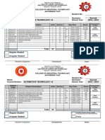 ERSTI Automotive Technology Advisement Slip