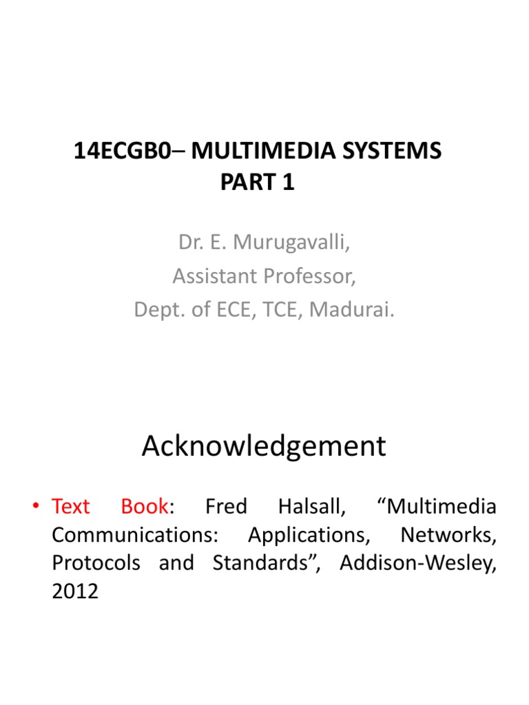Multimedia Systems Overview | PDF | Video | Bit