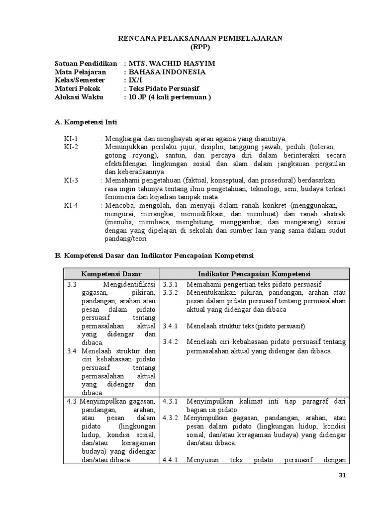 Soal Pidato Persuasif Kelas 9 K13