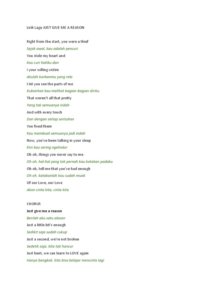 Lirik Lagu A Reason Arsia Lirik