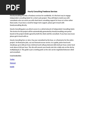 Hourly Consulting Freelance Services