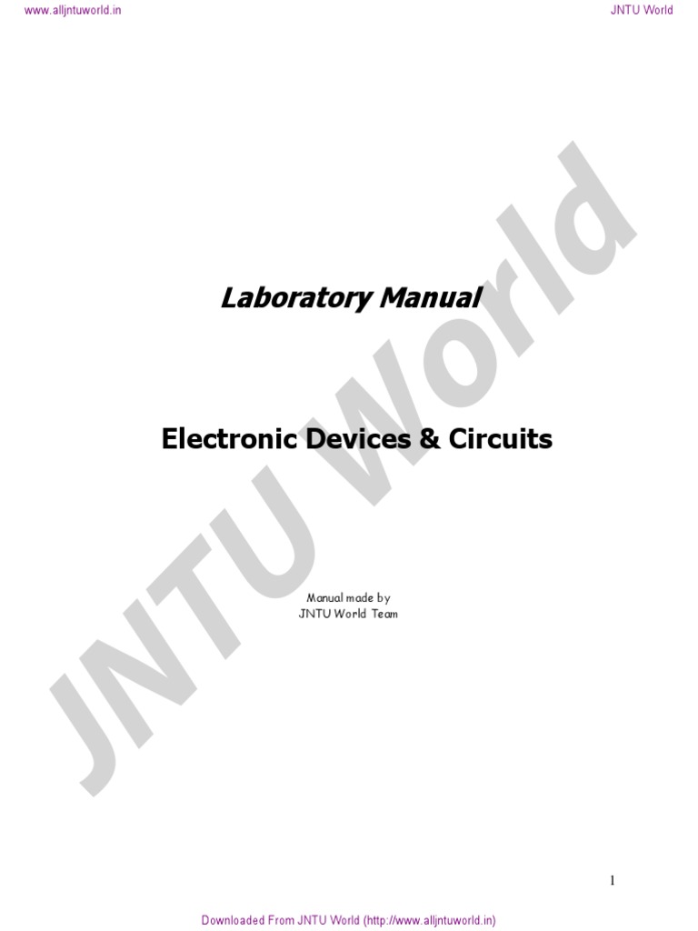 Electronic Devices and Circuits Lab Manual PDF PDF Field Effect