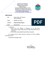 Western Batangas Maritime Police Precinct: Memorandum: Station Chief, 401