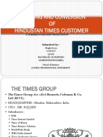 Profiling and Conversion: OF Hindustan Times Customer