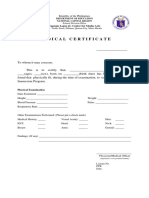 Immersion Medical Certificate