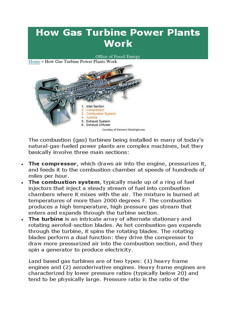 How Gas Turbine Power Plants Operate | PDF | Gas Turbine | Jet Engine