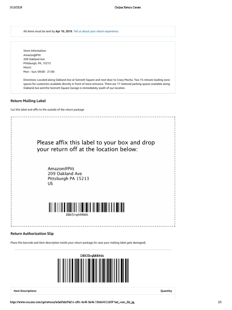 Return Mailing Label: Tell Us About Your Return Experience | PDF | Home ...