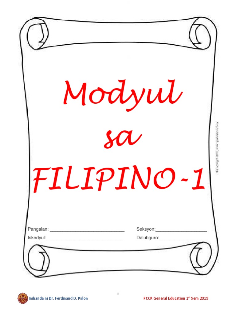 Modyul Sa Filipino - 1 Prelim | PDF
