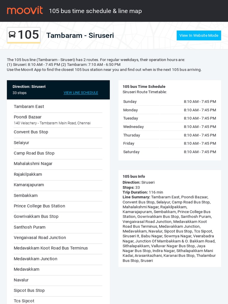 Metropolitan Transport Corporation Tambaram Siruseri PDF Workweek