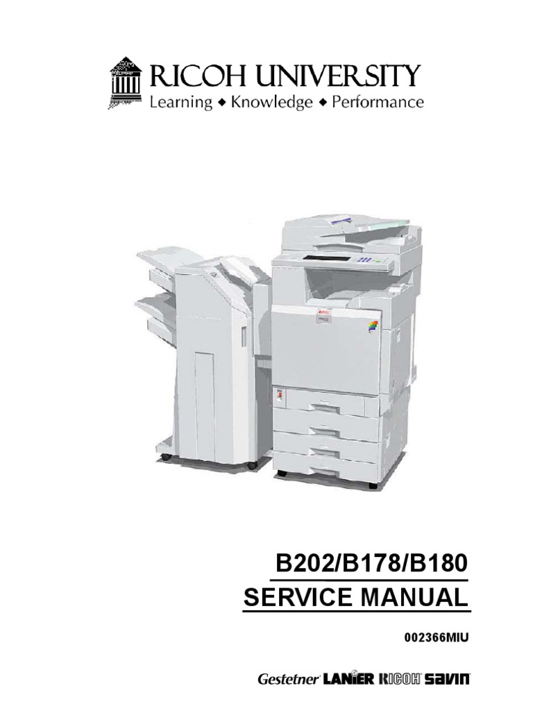 Ricoh B202-B178-B180,3228C,3235,3245 Service Manual | Image Scanner |  Photocopier