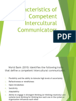 Characteristics of Competent Intercultural Communicators