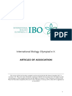 International Biology Olympiad Articles of Association