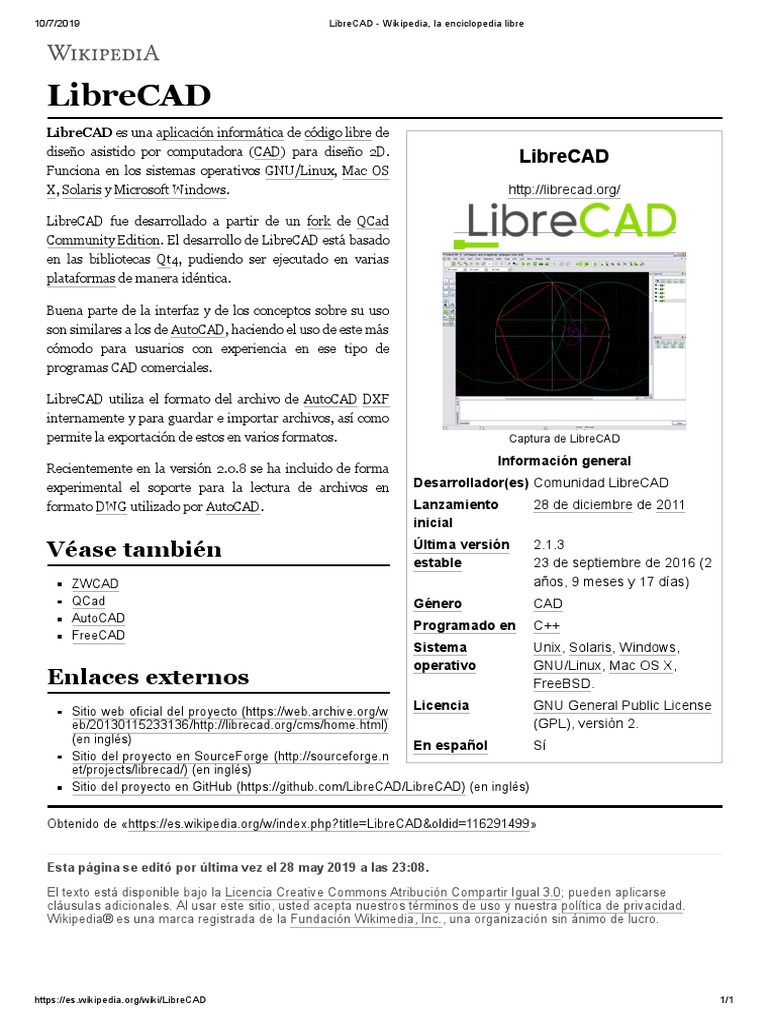 Libre Cad | PDF | Wikipedia | Familias de sistemas operativos