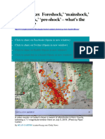 Earthquakes Foreshock,' Mainshock,' Aftershock,' Pre-Shock' - What's The Difference?