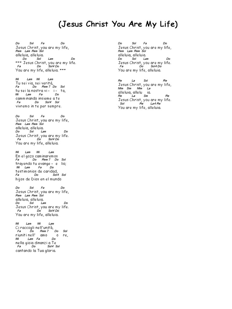 Jesus Christ You Are My Life PDF