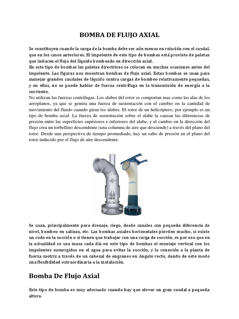 Bomba Axial | PDF | Bomba | Ingeniería mecánica