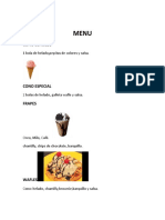 Menu Heladeria