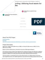 PHD - Food Recycling - Utilising Food Waste For Valuable Proteins at University of Nottingham On