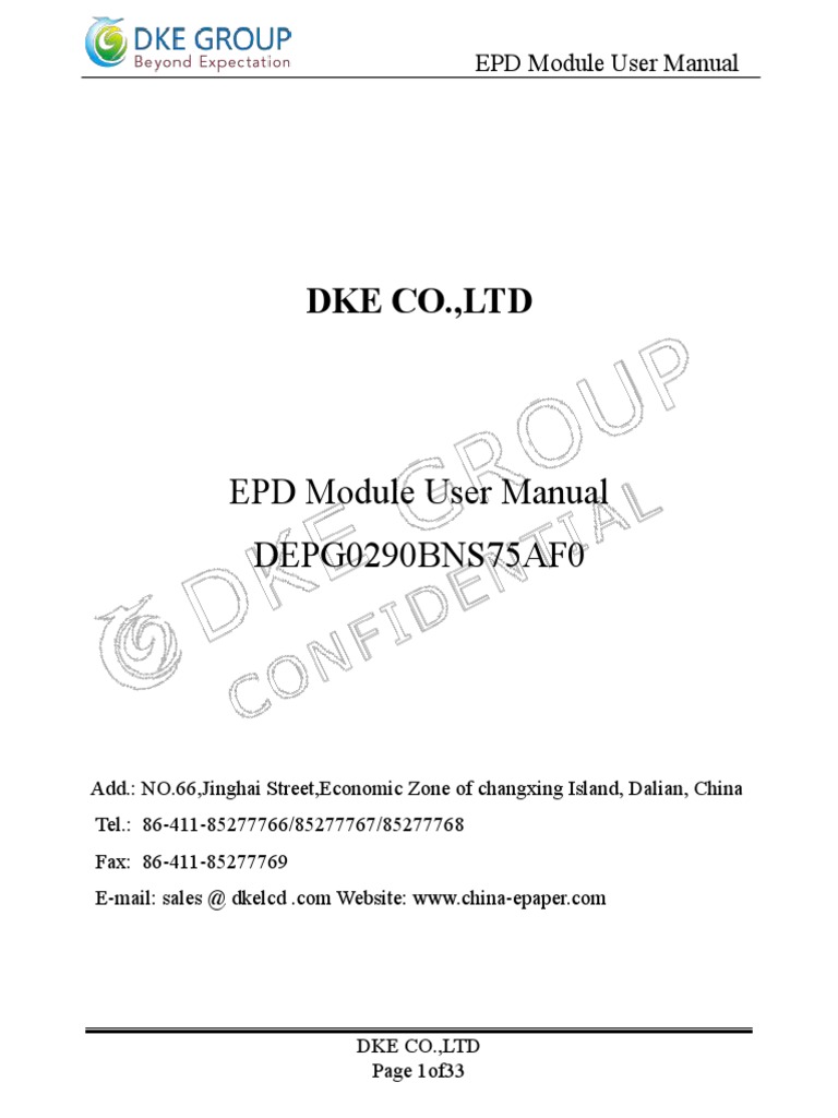 EPD Module User Manual Overview | PDF | Microcontroller | Computer ...