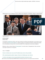 Bolsonaro Vai à Câmara Horas Antes de Votação e Distribui Afago a Deputados - 10-07-2019 - UOL Economia