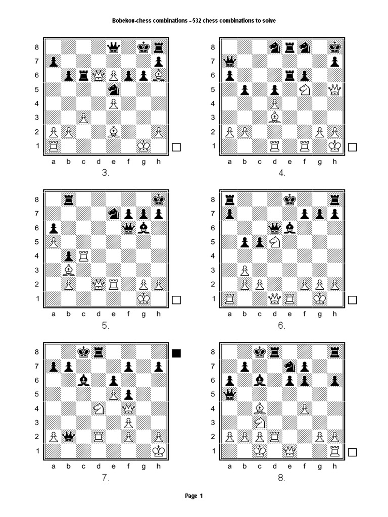 532 Chess Combinations to Master A Guide to Solving Chess Puzzles