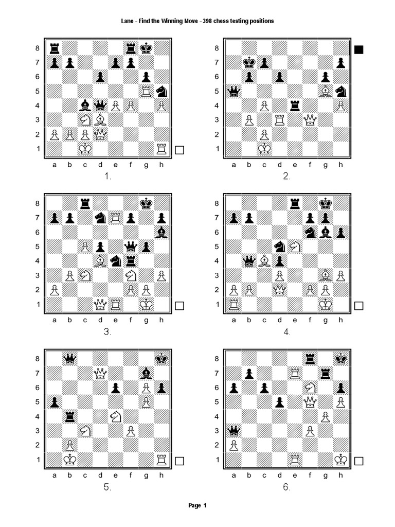 398 Chess Positions for Winning Moves | PDF