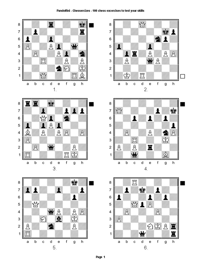 100 Chess Exercises to Improve Skills | PDF | Leisure | Sports