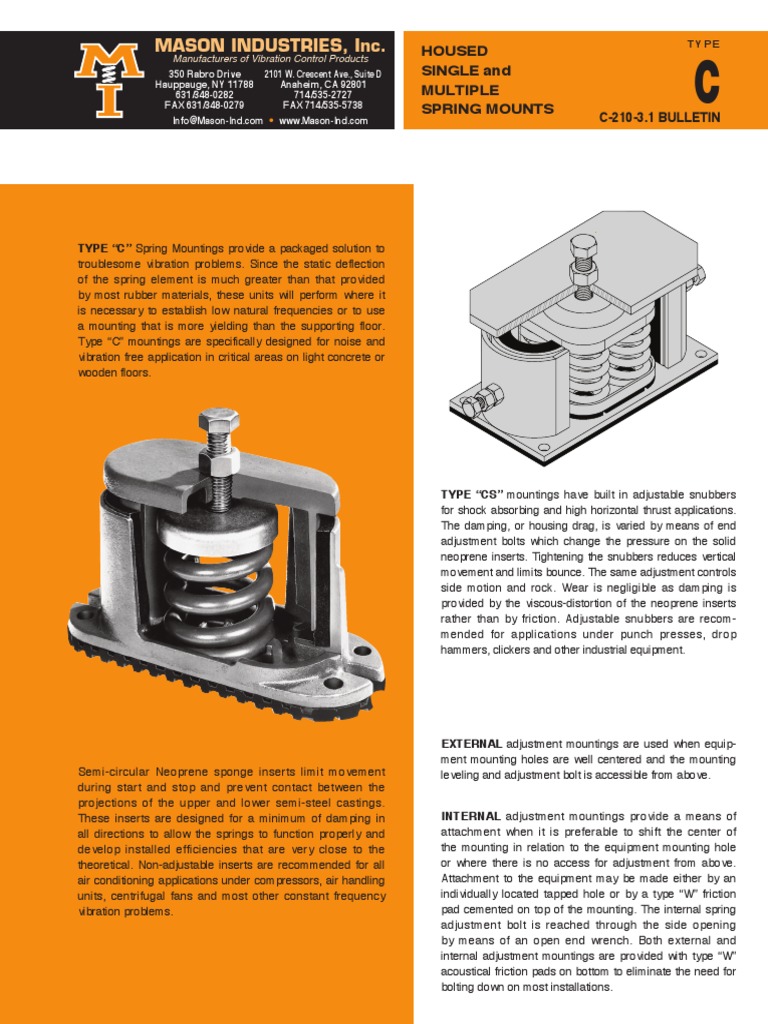 Type C Spring Mounts for Vibration Control | PDF | Nut (Hardware) | Screw