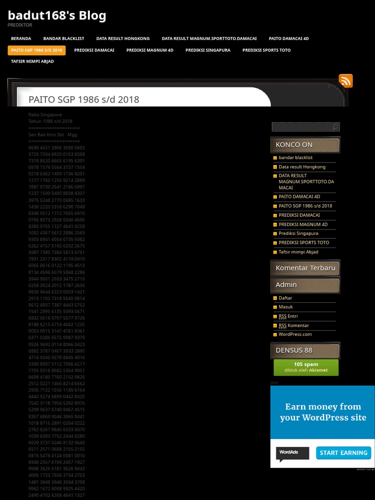Togel Master Sgp 1986 S D 2019
, Paito Sgp 1986 S D 2018 Badut168 S Blog