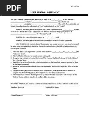 Lease Renewal Agreement