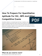 Prepare Quantitative Aptitude For SSC, IBPS Exams
