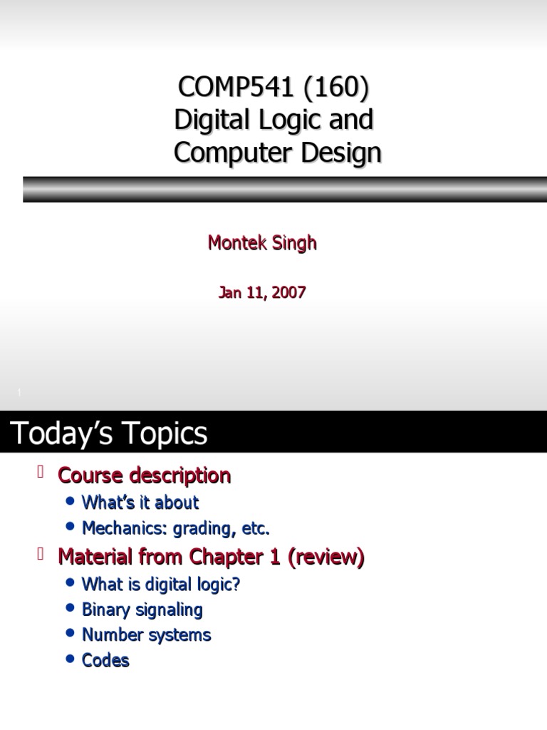 COMP541 (160) Digital Logic and Computer Design | Download Free PDF ...