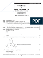 Model Test Paper-1 Solutions Chemistry Class XI