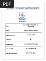 Modes of Discharge of Contract