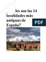 Cuáles Son Las 14 Localidades Más Antiguas de España