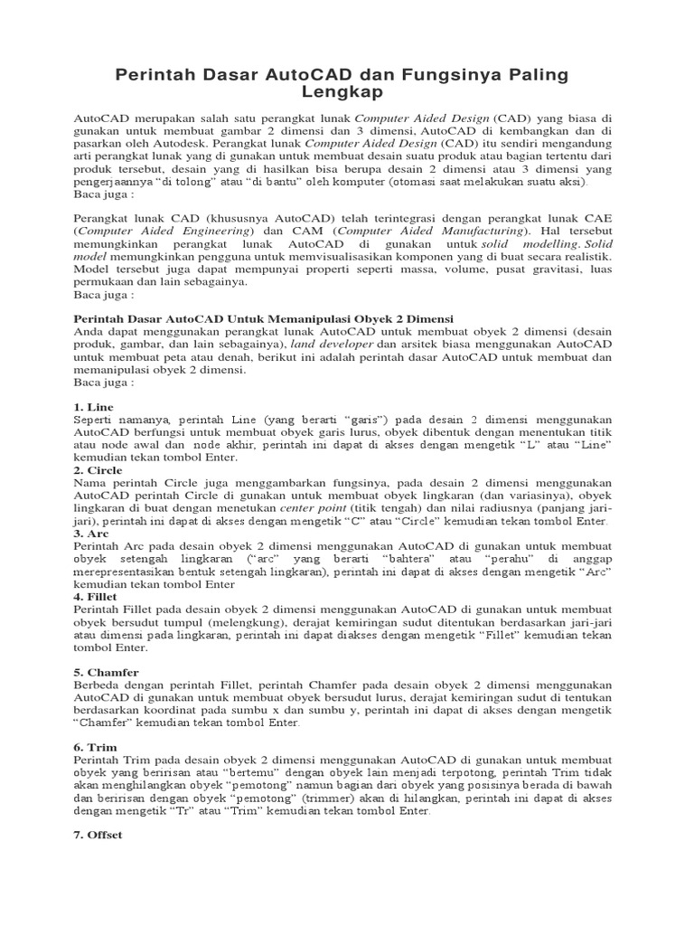 Perintah Dasar Autocad