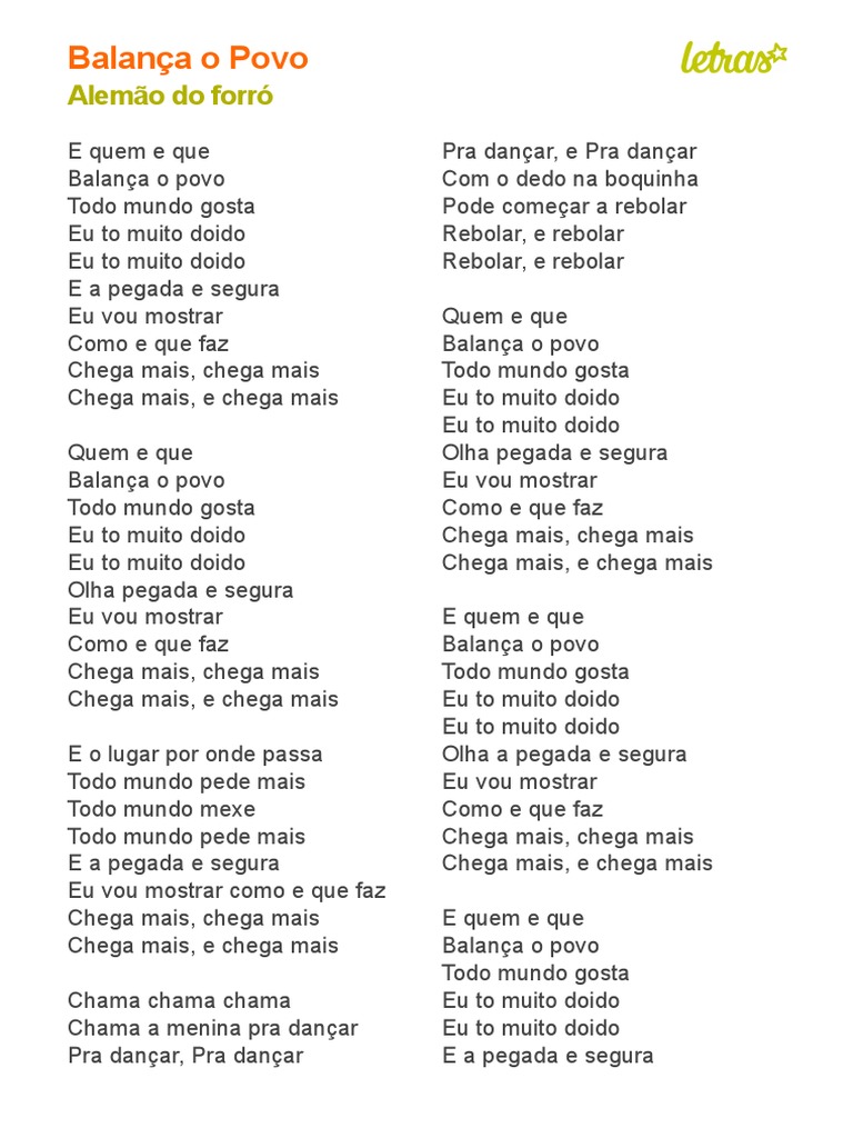 BALANÇA O POVO - Alemão Do Forró (Impressão) | PDF