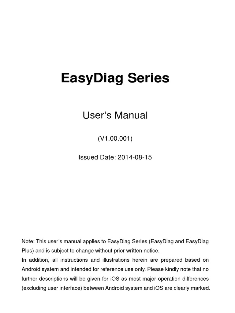 EasyDiag Users Manual | PDF | App Store (I Os) | Ios