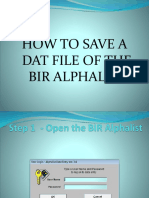 How To Save A Dat File of The Bir Alphalist
