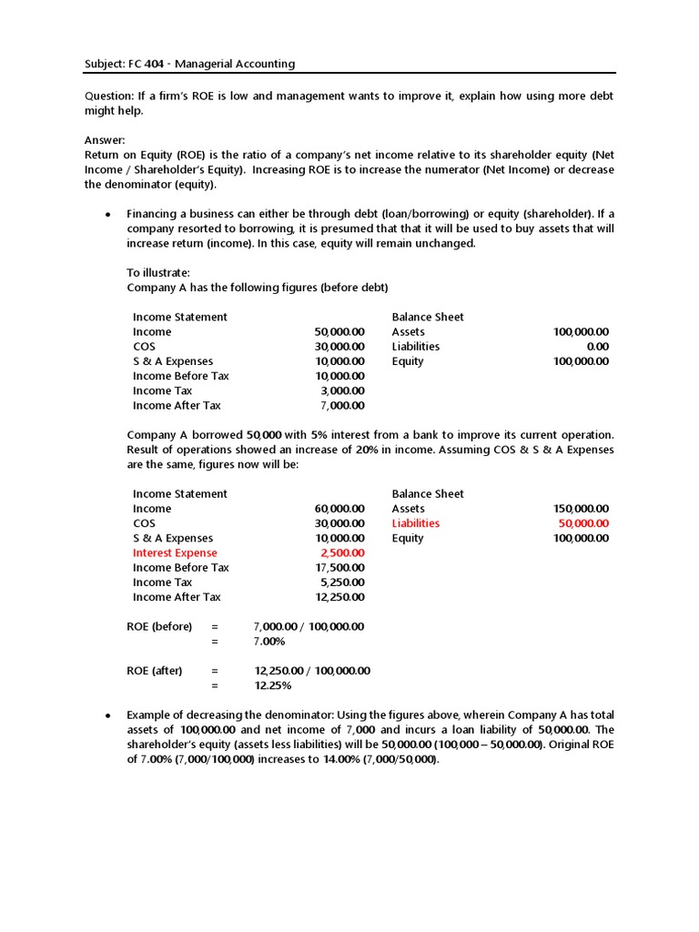 Managerial Accounting | PDF | Equity (Finance) | Balance Sheet