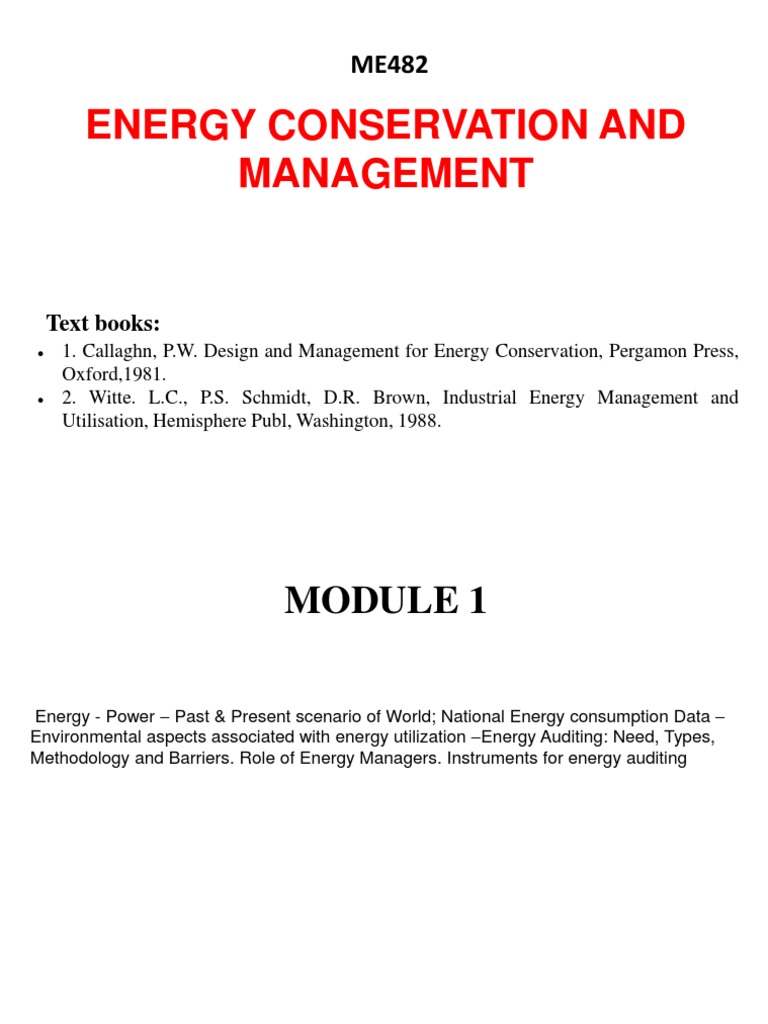 Energy Conservation and Audit Overview | PDF | World Energy Consumption ...