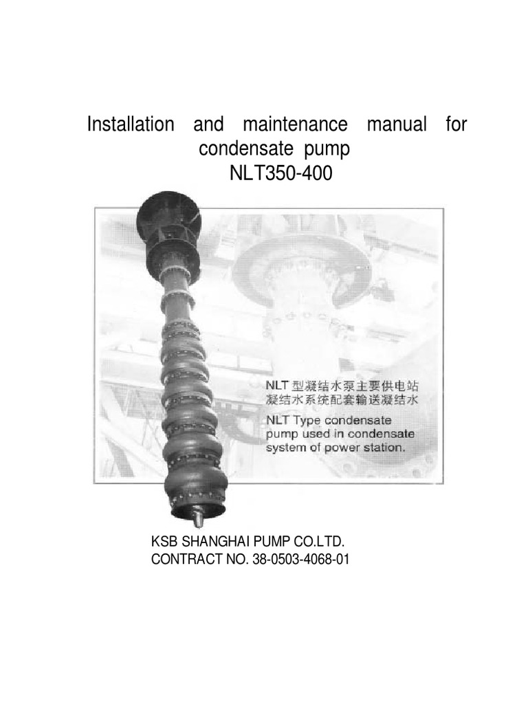 350400manual KSB Pump Installation and Maintenance Manual For