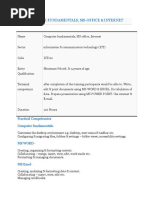 Computer Fundamentals, Ms-Office & Internet