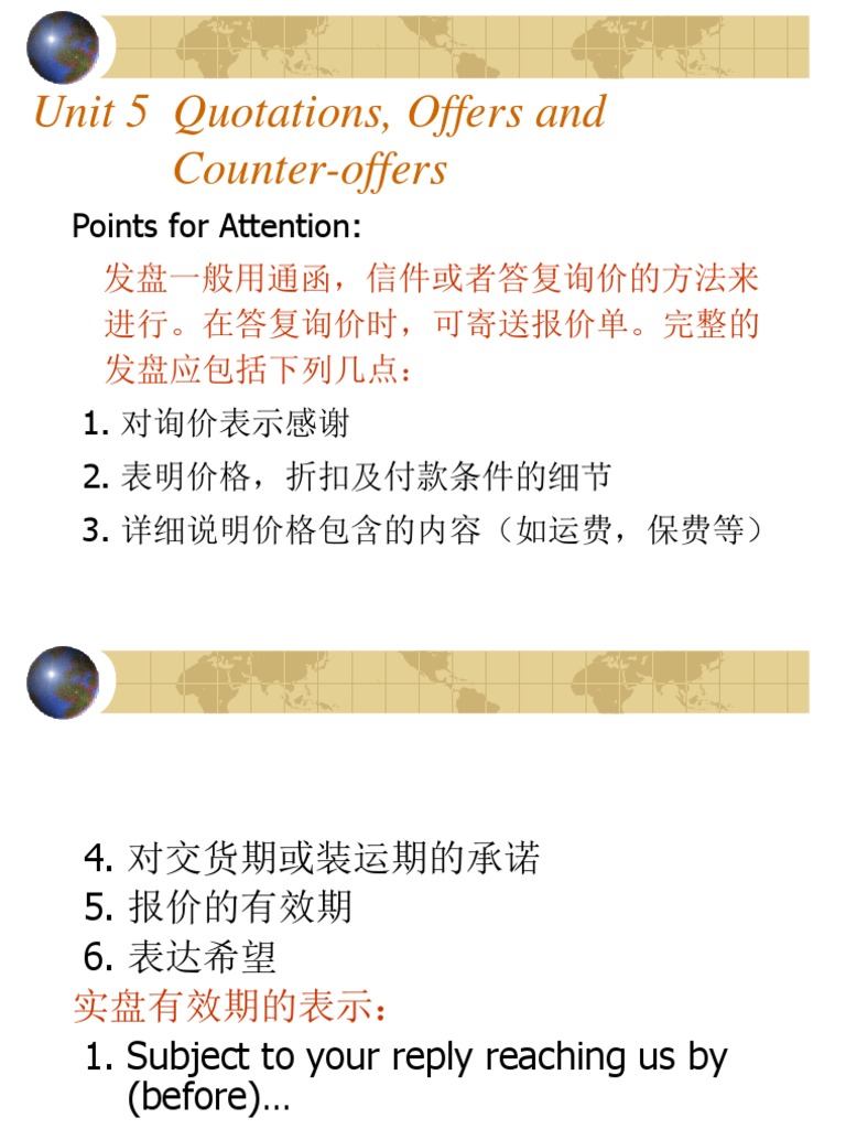 Quotations and Counter-offers Guide | PDF | Economies | Business