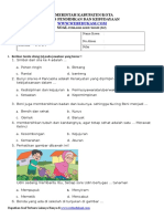 Soal PAT Kelas 1 Tema 7