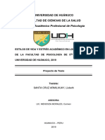 Estilos de vida y estrés académico en estudiantes de psicología