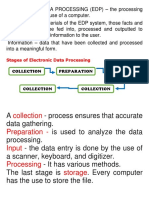 Stages of Electronic Data Processing: Preparation Input Collection