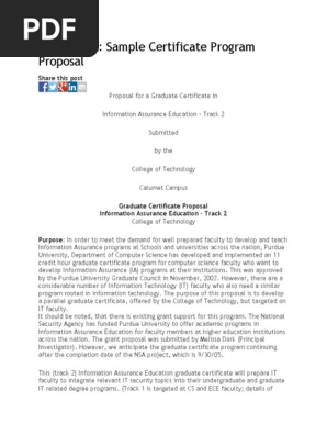 Certiifcate Course Proposal