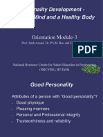 Personality Development - Healthy Mind and A Healthy Body: Orientation Module-3