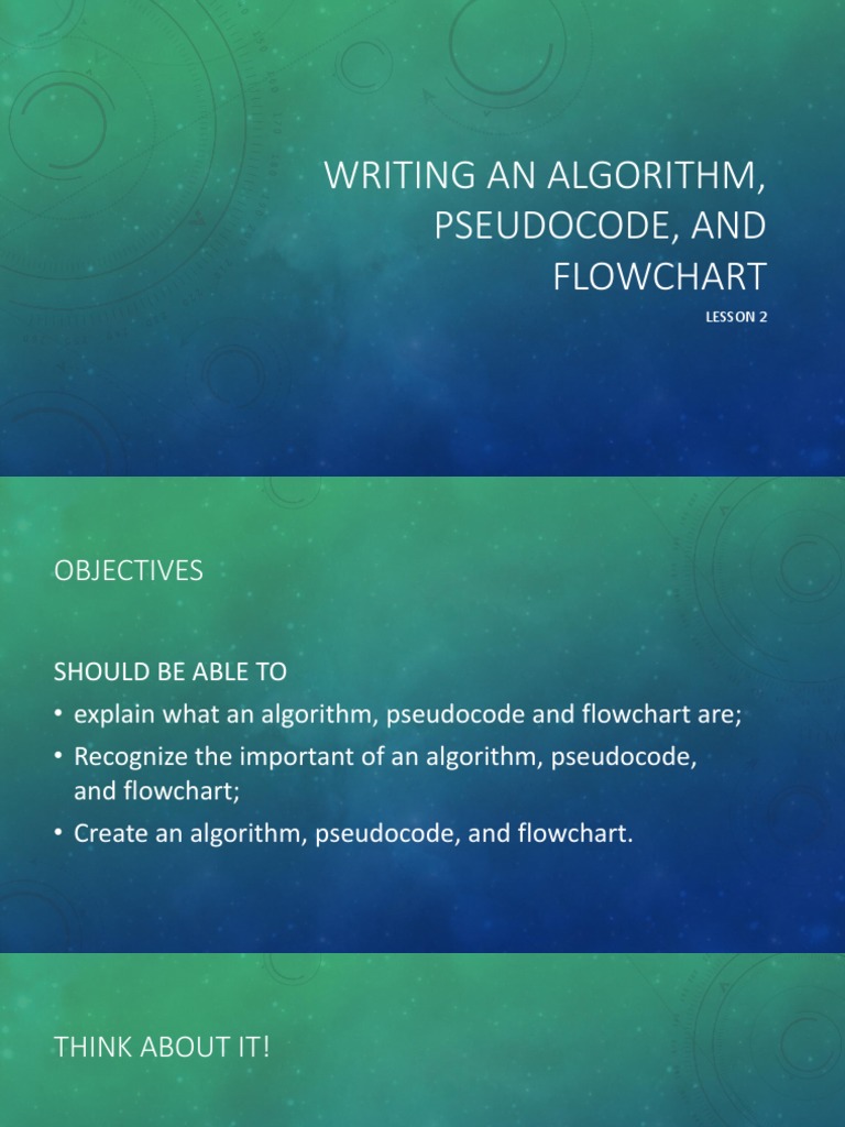 Writing An Algorithm, Pseudocode, and Flowchart | PDF